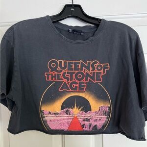 Bershka Queen of the Stone Age crop T-shirt